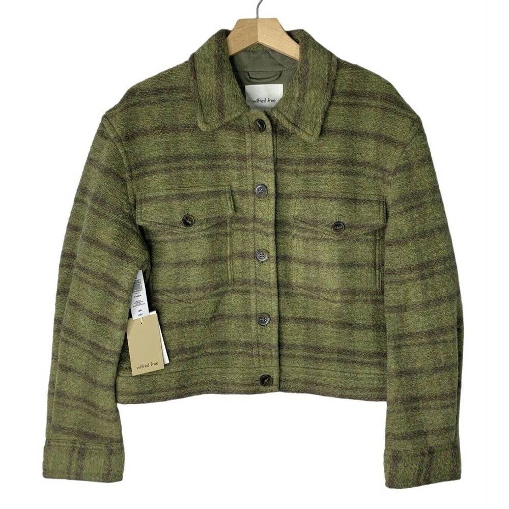 Wilfred Free Ganna Autumn Shirt Jacket Womens Size M Agnes Green Moss $198 NWT - Picture 7 of 16